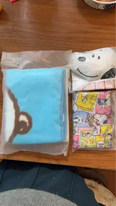 SNOOPY スヌーピー　ミスド　ブランケット、大小エコバッグ、クッションポーチ