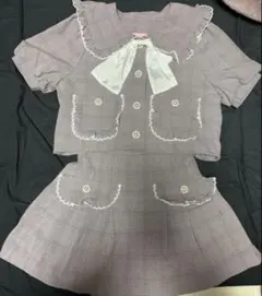 Honey Cinnamon チェック柄 セットアップ ピンク