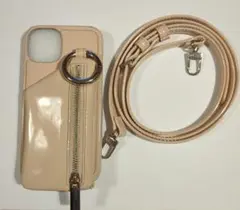 ajew ベージュ ソフトケース ストラップ付き