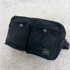 【美品】ポーター タンカー ウエスト　ショルダーバッグ ナイロン　黒　ロゴ