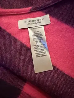 BURBERRY カシミヤストール 三角 ピンク/紫 167x85cm