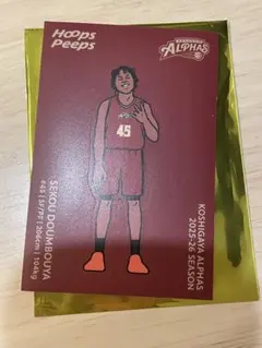 越谷アルファーズ　セクードゥムブヤ選手　hoops peepsステッカー　#45