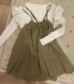 ZARA袖フリルロンT130 ビスキュイキャミソール ワンピースカート 120