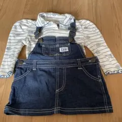 Lee デニムオーバーオール 花柄シャツ 95cm