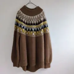 リップスター　ノルディック柄セーター　ビッグシルエット
