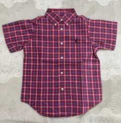 Ralph Lauren チェック柄 半袖シャツ 4T 赤