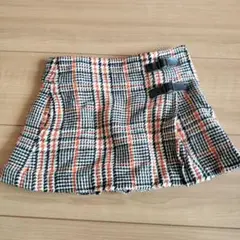 オレンジブラウンチェック柄スカート