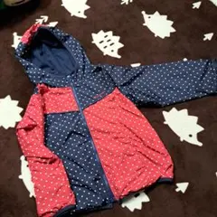 moujonjon フード付きジャケット 120サイズ 赤紺ドット