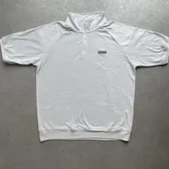 CONVERSE ロゴワッペン裏毛ハーフジップオーバーサイズ半袖Tシャツ　L