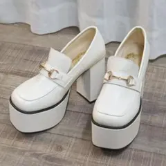 厚底 ローファー ヒール LOVEHUNTER ラブハンター S 新品 白