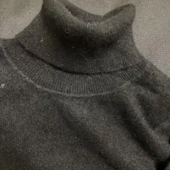 ユニクロブラック カシミヤ100%タートルネック セーター 長袖 XL
