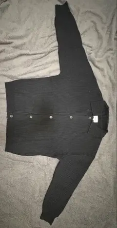 EMMA CLOTHES リブニットカーディガン ブラック L