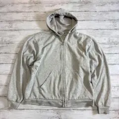 山*野様 カーハート系アメリカMade in USA 無地 ジップパーカー 杢グ