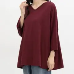 【CINEMA CLUB】ハニーズ Tシャツ ８分袖 Ｖネック ゆったり 大きめ