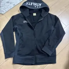 ATHLETE フード付きパーカー 黒　160