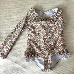 花柄長袖水着 95cm以下 女の子用　シーイン