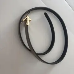グレー レザー ベルト ゴールドバックル
