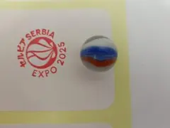 超激レア。EXPO2025 セルビアパビリオンピンバッジ✕セルビアガラス玉 超激レア。EXPO2025 セルビアパビリオンピンバッジ✕セルビア