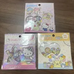 산리오 クリスタルシール 3種セット ハローキティ 폼폼푸린