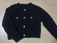 GRL ブラック カーディガン ボタン付き