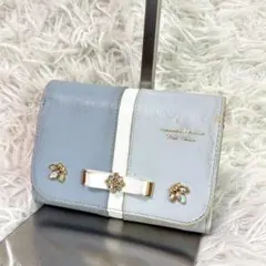 SamanthaThavasa サマンサタバサ 二つ折り財布 金ロゴ バイカラー