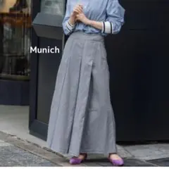 【美品】Munichウォッシュ 6oz スラブデニム タックマキシスカートのサムネイル