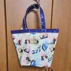 希少】 ディズニー ワンスアポンアタイム トートバッグ 総柄 A4 紺 