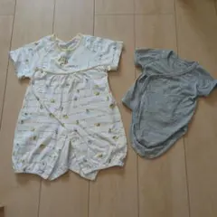 ユニクロ メッシュ肌着 ロンパース カバーオール 50〜60cm 2点セット