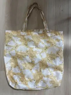クマ柄エコバッグ 大きめ　エコバッグ　古着