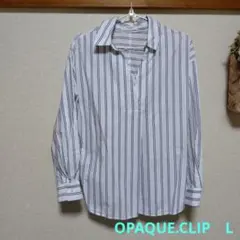 OPAQUE.CLIP ストライプ柄 長袖シャツ Lサイズ