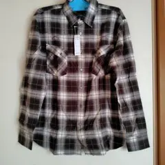IKKA ブラウン チェック柄 ネルシャツ L　新品未使用！！