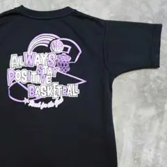 サイズ140 バスケットボール 練習着 キッズ 黒 バックプリント Tシャツ