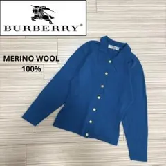 Burberrys 英国製 メリノウール100% カーディガン 金ボタン
