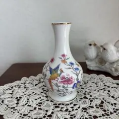 AYNSLEY ペンブロック 花瓶 一輪挿し フラワーベース 白 陶器 花柄