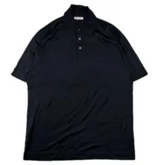 90s LOEWE ポロシャツ 半袖 ブラック イタリア製 綿 Mのサムネイル