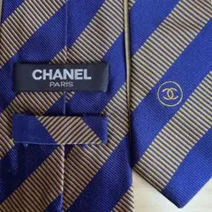 CHANEL シャネル ネクタイ ボルドー レジメンタル ストライプ ロゴ