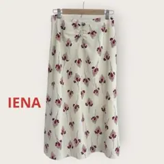 イエナ IENA フラワープリントギャザースカート ロング 白 赤 日本製のサムネイル