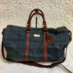 ポロラルフローレン 2way ボストンバッグ ショルダーバッグ チェック柄