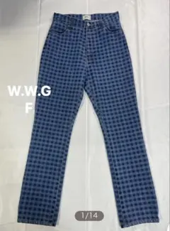 W.W.G フーズフーギャラリー デニムパンツ チェック柄 フリーサイズのサムネイル