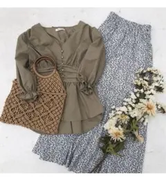 【未使用タグ付】fifth フィフス　小花柄　ロング スカート