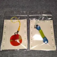 ガラス製 ストラップ 2点セット