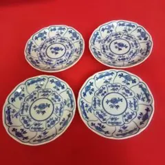 有田焼 松峰窯 なずな 小皿 4枚 醤油皿 和食器 和柄 昭和レトロのサムネイル