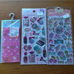 ハローキティ タイルシール シャカシャカシールピンクシール 3点セット