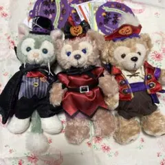 ダッフィー 、シェリーメイ、ジェラトーニ、ハロウィンコスチューム 3体セット