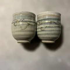 柳海剛】韓国人間文化財 人間国宝高麗青磁 象嵌雲鶴文 ぐい呑み 酒器