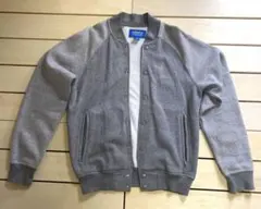 adidas スタジャン風ブルゾンジャケット グレー Mサイズ