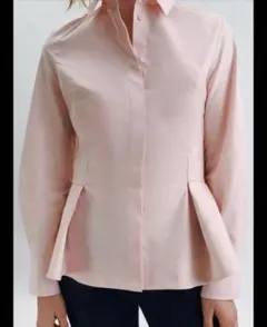 ZARA ポプリン ペプラム シャツ ZW COLLECTION Ｓサイズのサムネイル