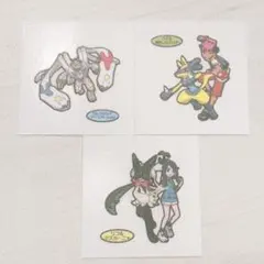 ポケモンパンシール　白いジガルデ　ロイ&黄色いルカリオ　リコ&マスカーニャ