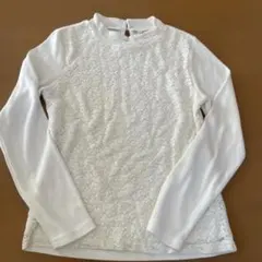 長袖ニットホワイト刺繍　カットソー