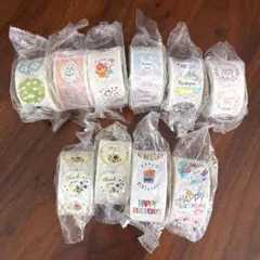 10巻セット☆サンキューシール ロール オーロラ フラワー 誕生日 バースデー